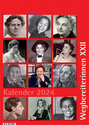 Kombi aus 'Kalender 2024 Wegbereiterinnen XXII' (ISBN 97839459596688) und 'Postkartenset Wegbereiterinnen XXII' (ISBN 9783945959695)