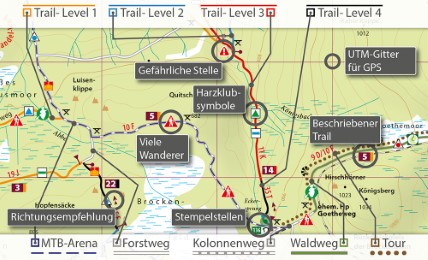 MTB Trail-Karte Harz 2: Braunlage - Schierke - St. Andreasberg - Brocken - Abbildung 1