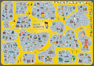 mindmemo Lernposter - Erste Schritte - Deutsch für Anfänger - spielend Deutsch lernen Kinder