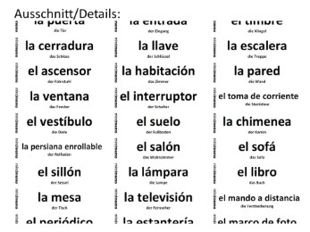 mindmemo Vokabel Sticker - Grundwortschatz Spanisch / Deutsch - 280 Vokabel Aufkleber für Kinder und Erwachsene - Abbildung 1