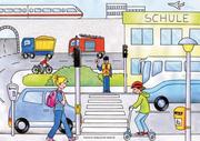 Erzählbild Schulweg und Verkehr