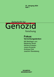 Zeitschrift für Genozidforschung 22. Jahrgang 2024, Heft 1