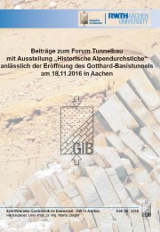 Beiträge zum Forum Tunnelbau mit Ausstellung 'Historische Alpendurchstiche' anlä - Cover