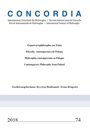 Concordia - Internationale Zeitschrift für Philosophie Heft 74 - Cover