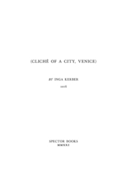 (Cliché of a City, Venice) - Cover