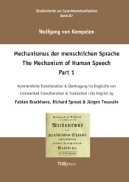 Wolfgang Kempelen. Der Mechanismus der menschlichen Sprache. Part 1