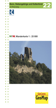 Bonn, Siebengebirge und Kottenforst Blatt 22 topographische Wanderkarte 1:25.000