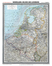 Historische Karte: NIEDERLANDE, BELGIEN und LUXEMBURG- um 1900 [gerollt]