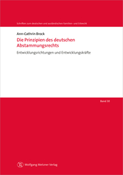 Die Prinzipien des deutschen Abstammungsrechts - Cover