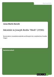 Identität in Joseph Roths 'Hiob' (1930)