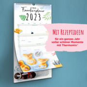 MEIN ZAUBERTOPF Familienplaner 2023 - Küchen-Kalender - mit 5 Spalten! - pro Monat 1 Rezept für Thermomix - großes Format von 21 x 45 cm - Spiralbindung - Wandkalender