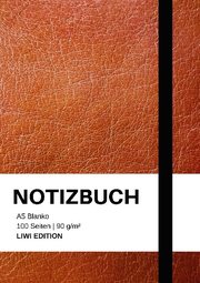 Notizbuch A5 blanko - 100 Seiten 90g/m2 - Soft Cover Braun - FSC Papier