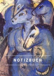 Notizbuch klein A5 Blanko - Notizheft 44 Seiten 90g/m2 - Softcover Franz Marc 'Der Turm der blauen Pferde' - FSC Papier