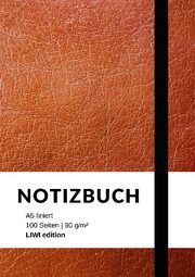 Notizbuch A5 liniert - 100 Seiten 90g/m2 - Soft Cover braun - FSC Papier - Cover