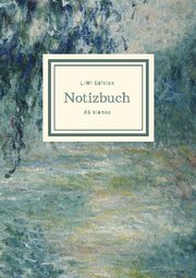 Notizbuch schön gestaltet mit Leseband - A5 Hardcover blanko - 100 Seiten 90g/m - Motiv 'Morgen an der Seine', Monet - FSC Papier