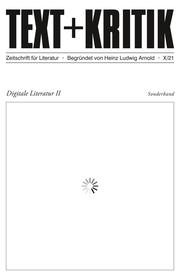 TEXT + KRITIK Sonderband - Digitale Literatur II - Cover