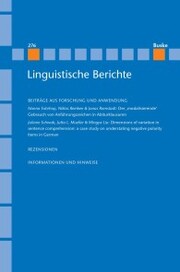 Linguistische Berichte Heft 276 - Cover