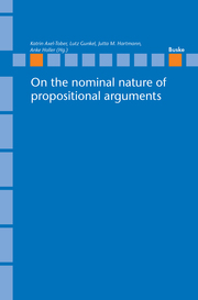 On the nominal nature of propositional arguments - Cover