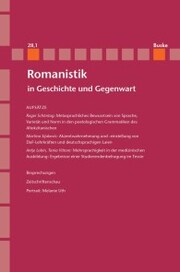 Romanistik in Geschichte und Gegenwart Jahrgang 28 Heft 1 - Cover