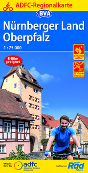 ADFC Regionalkarte Nürnberger Land/Oberpfalz, 1:75.000, reiß- und wetterfest, GPS-Tracks Download - E-Bike geeignet