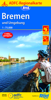 ADFC-Regionalkarte Bremen und Umgebung, 1:75.000, reiß- und wetterfest, GPS-Tracks Download
