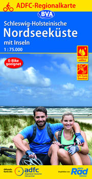 ADFC-Regionalkarte Schleswig-Holsteinische Nordseeküste mit Inseln 1:75.000, reiß- und wetterfest, GPS-Tracks Download