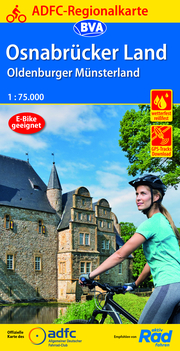 ADFC-Regionalkarte Osnabrücker Land/Oldenburger Münsterland mit Tagestouren-Vorschlägen, 1:75.000, reiß- und wetterfest, GPS-Tracks Download