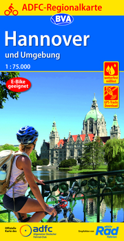ADFC-Regionalkarte Hannover und Umgebung, 1:75.000, reiß- und wetterfest, GPS-Tracks Download