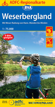 ADFC-Regionalkarte Weserbergland, 1:75.000, reiß- und wetterfest, GPS-Tracks Download