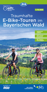 ADFC Traumhafte E-Bike-Touren im Bayerischen Wald, 1:75.000, wetterfest, reißfest, GPS-Tracks Download, mit Tourenvorschlägen - Cover