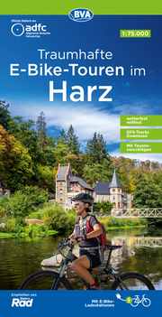 ADFC-Regionalkarte Traumhafte E-Bike-Touren im Harz, 1:75.000, reiß- und wetterfest, GPS-Tracks Download