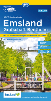ADFC-Regionalkarte Emsland Grafschaft Bentheim mit Tagestouren-Vorschlägen, 1:75.000, reiß- und wetterfest, GPS-Tracks Download