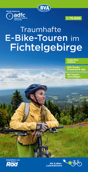 ADFC-Regionalkarte Traumhafte E-Bike-Touren im Fichtelgebirge, 1:75.000, mit Tagestourenvorschlägen, reiß- und wetterfest, GPS-Tracks Download - Cover