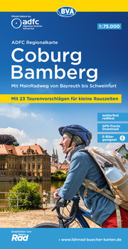 ADFC-Regionalkarte Coburg Bamberg mit Tourenvorschlägen, 1:75.000, reiß- und wetterfest, GPS-Tracks Download