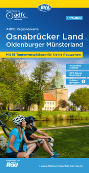 ADFC-Regionalkarte Osnabrücker Land/Oldenburger Münsterland, 1:75.000, mit Tagestourenvorschlägen, reiß- und wetterfest, E-Bike-geeignet, mit Knotenpunkten, GPS-Tracks Download