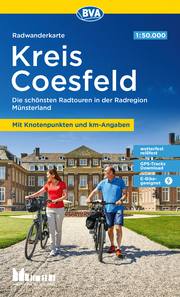 BVA Radwanderkarte Kreis Coesfeld 1:50.000, mit Knotenpunkten und km-Angaben, reiß- und wetterfest, GPS-Tracks Download, E-Bike geeignet