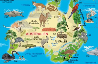 Illustrierte Weltkarte Tiere - Abbildung 1