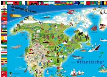 Illustrierte Weltkarte - Abbildung 1
