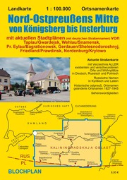 Landkarte Nord-Ostpreußens Mitte von Königsberg bis Insterburg