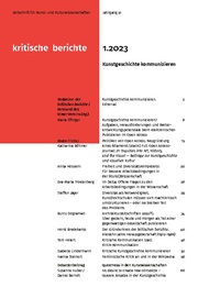 Kritische Berichte : Zeitschrift für Kunst- und Kulturwissenschaften / Jahrgang 51, Heft 1.2023