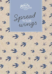 Spread Your Wings Nachhaltiges Notizbuch in A5 mit Hardcover und Vogel-Motiv