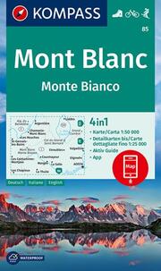 Wanderkarte 85 Mont Blanc, Monte Bianco