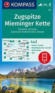 Wanderkarte 25 Zugspitze, Mieminger Kette, Ehrwald, Lermoos, Garmisch-Partenkirchen, Reutte