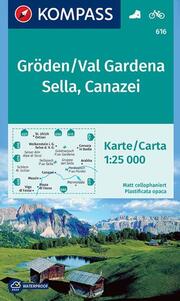 Wanderkarte 616 Gröden, Val Gardena, Sella, Canazei