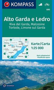 KOMPASS Wanderkarte 690 Alto Garda e Ledro, Riva del Garda, Malcesine, Torbole, Limone sul Garda 1:25.000