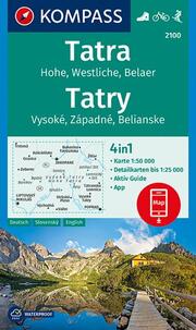 KOMPASS Wanderkarte 2100 Tatra, Hohe, Westliche, Belaer, Tatry, Vysoké, Západné, Belianske 1:50.000 - Cover