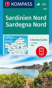 KOMPASS Wanderkarten-Set 2497 Sardinien Nord, Sardegna Nord (4 Karten) 1:50.000