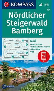 KOMPASS Wanderkarte 167 Nördlicher Steigerwald, Bamberg 1:50.000
