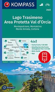 KOMPASS Wanderkarte 2463 Lago Trasimeno, Area Protetta Val d' Orcia, Montepulciano, Montalcino, Monte Amiata, Cortona 1:50.000