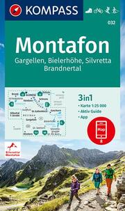 KOMPASS Wanderkarte 032 Montafon, Gargellen, Bielerhöhe, Silvretta 1:25.000 - Cover